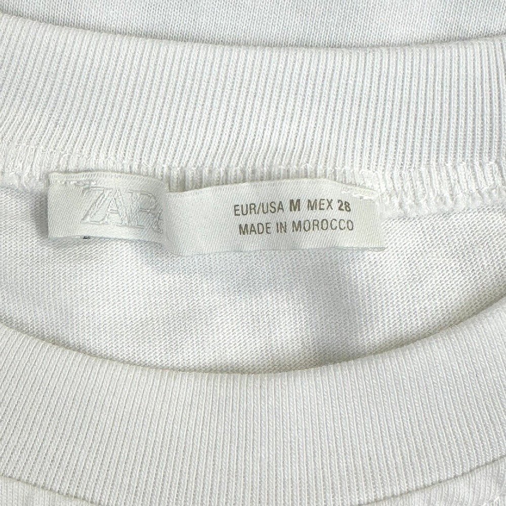 Zara Text T Shirt Tee Size Med Black/White Minimalist Post Ironic Streetwear - Picture 3 of 11
